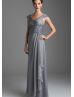 Cap Sleeves Lace Chiffon Long Mother Dress